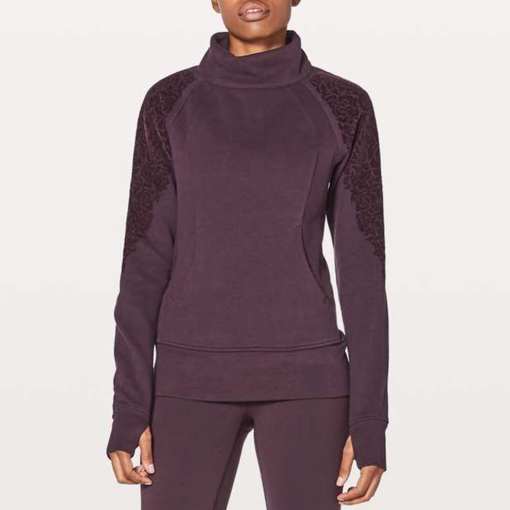 Lululemon Black Cherry Floral Flock Pullover